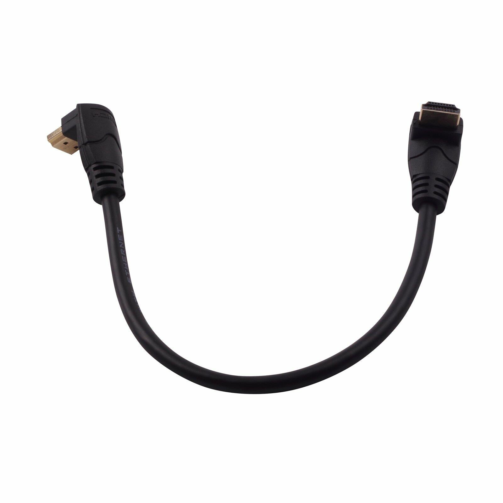 LARRITS HDMI 2.0 Cable 1FT 90 Degree Elbow Ultra Short 4K 60Hz Black