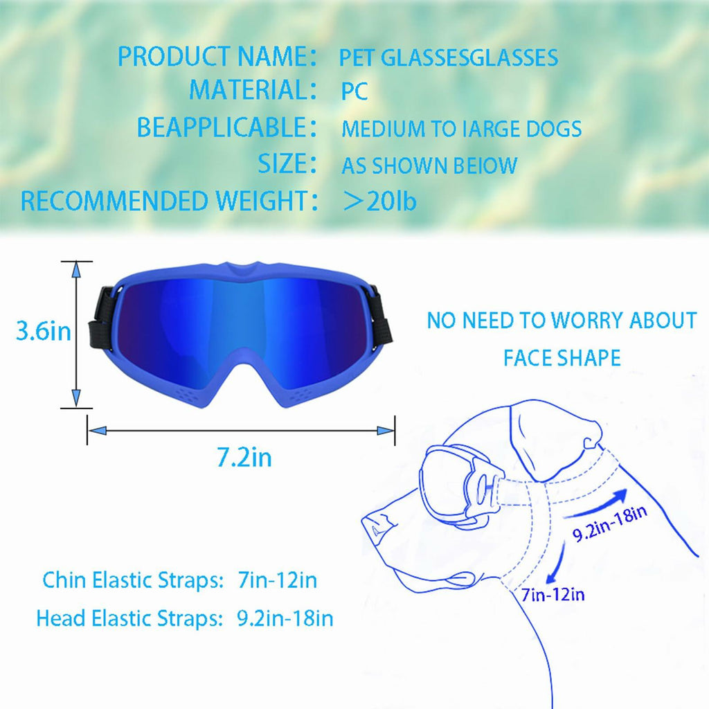 GDSanlian Dog Sunglasses UV-Proof Windproof Adjustable Strap Black Red L