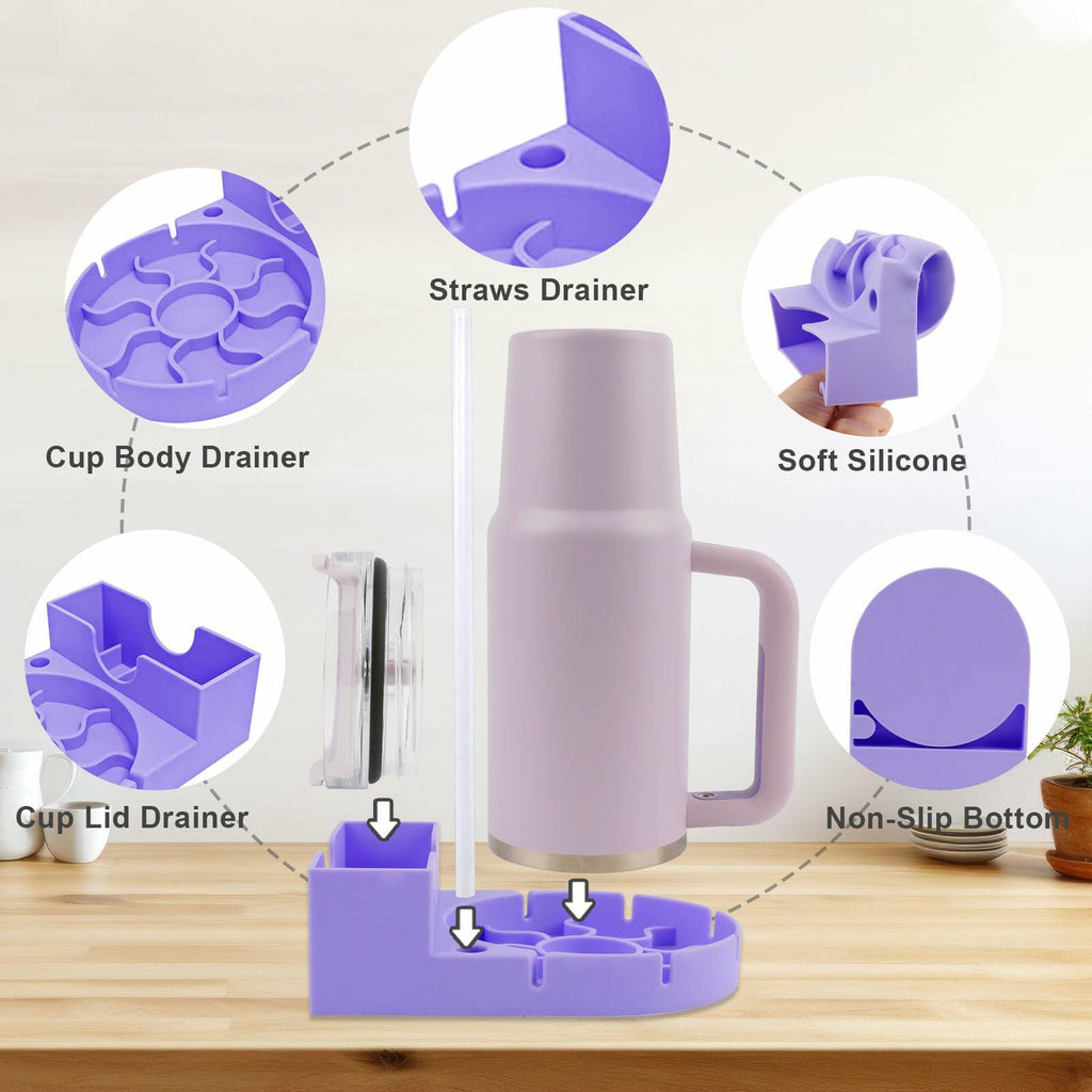 SISAYWEY Silicone Water Bottle Drying Rack Stanley 20/30/40oz Cups Purple 1Pc