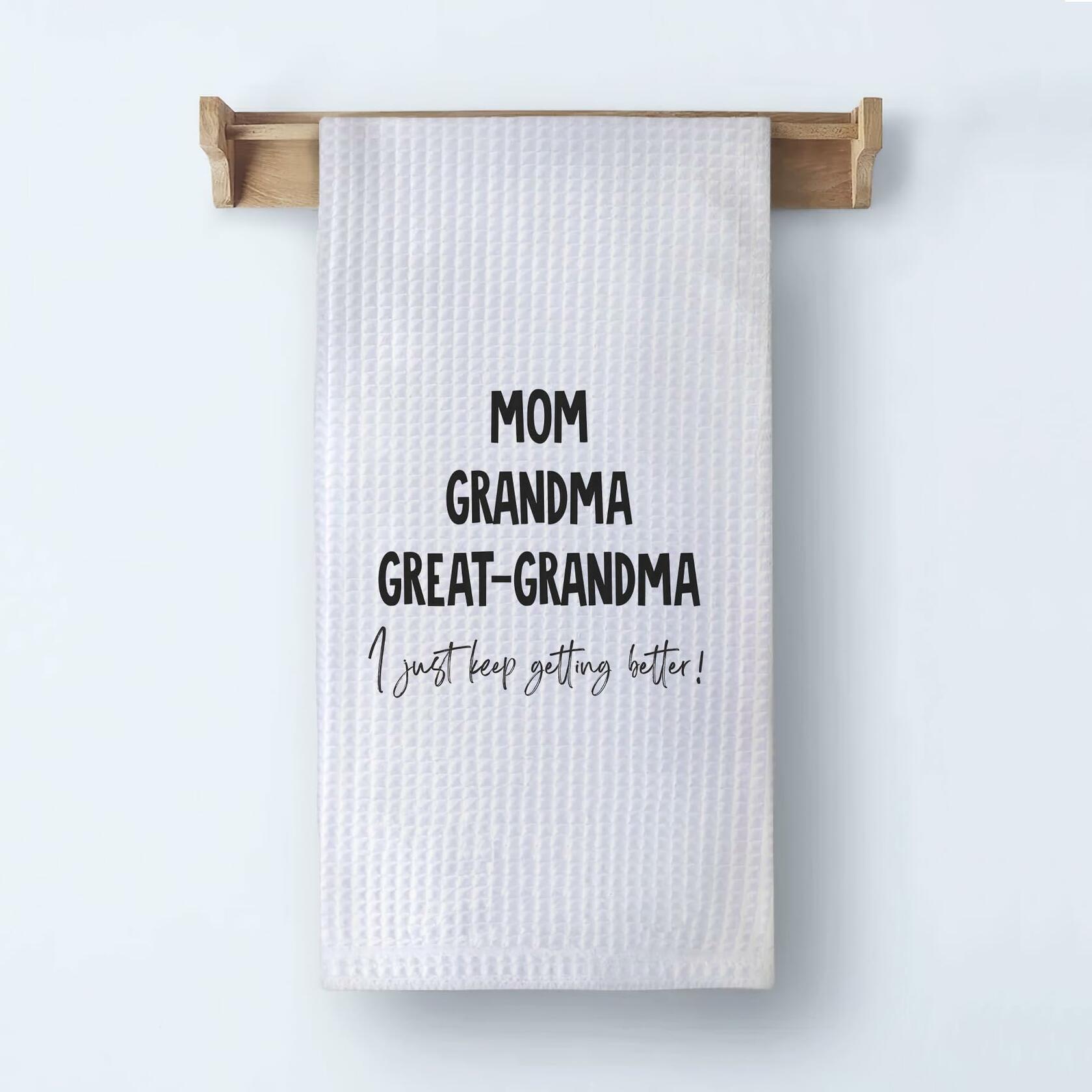 XUISWELL Grandma Gifts Kitchen Towels Great Grandma 16x24 Inch