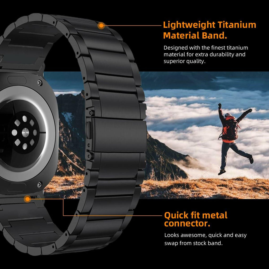 Arsfit Titanium Band Compatible Samsung Galaxy Watch Ultra 47MM Black