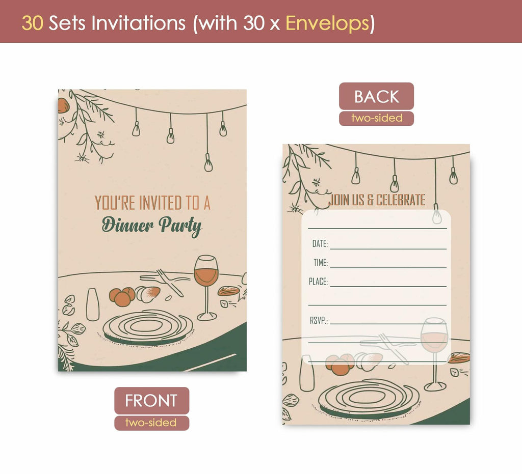 VAVINCI Video Gamer Birthday Invitations 30 Set Red Blue with Envelopes