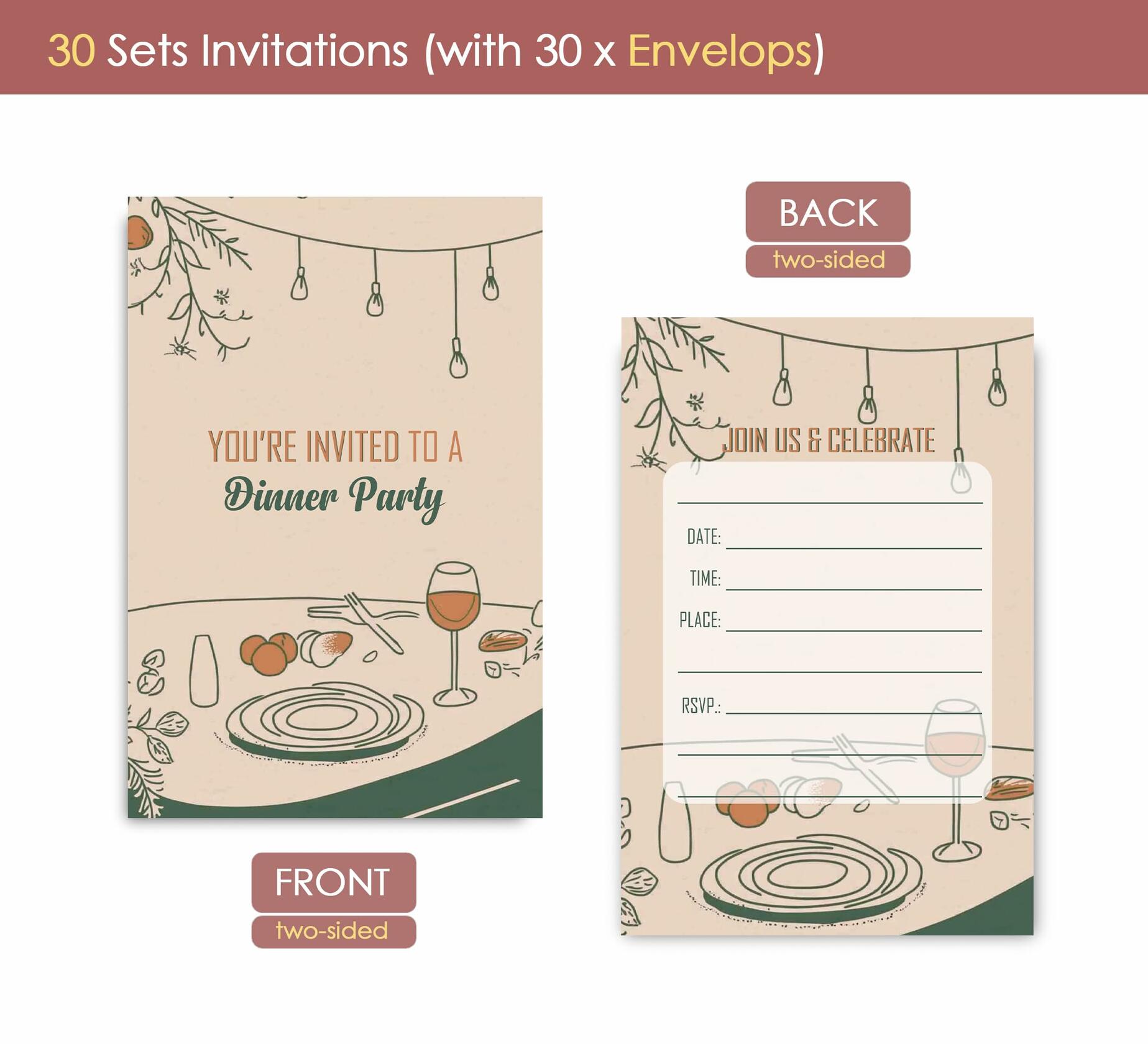 VAVINCI Video Gamer Birthday Invitations 30 Set Red Blue with Envelopes