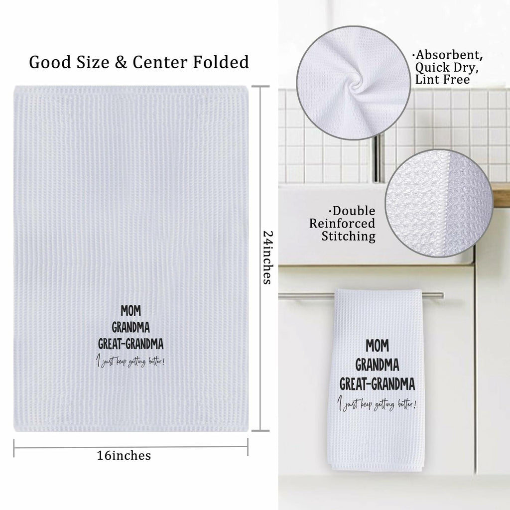 XUISWELL Grandma Gifts Kitchen Towels Great Grandma 16x24 Inch