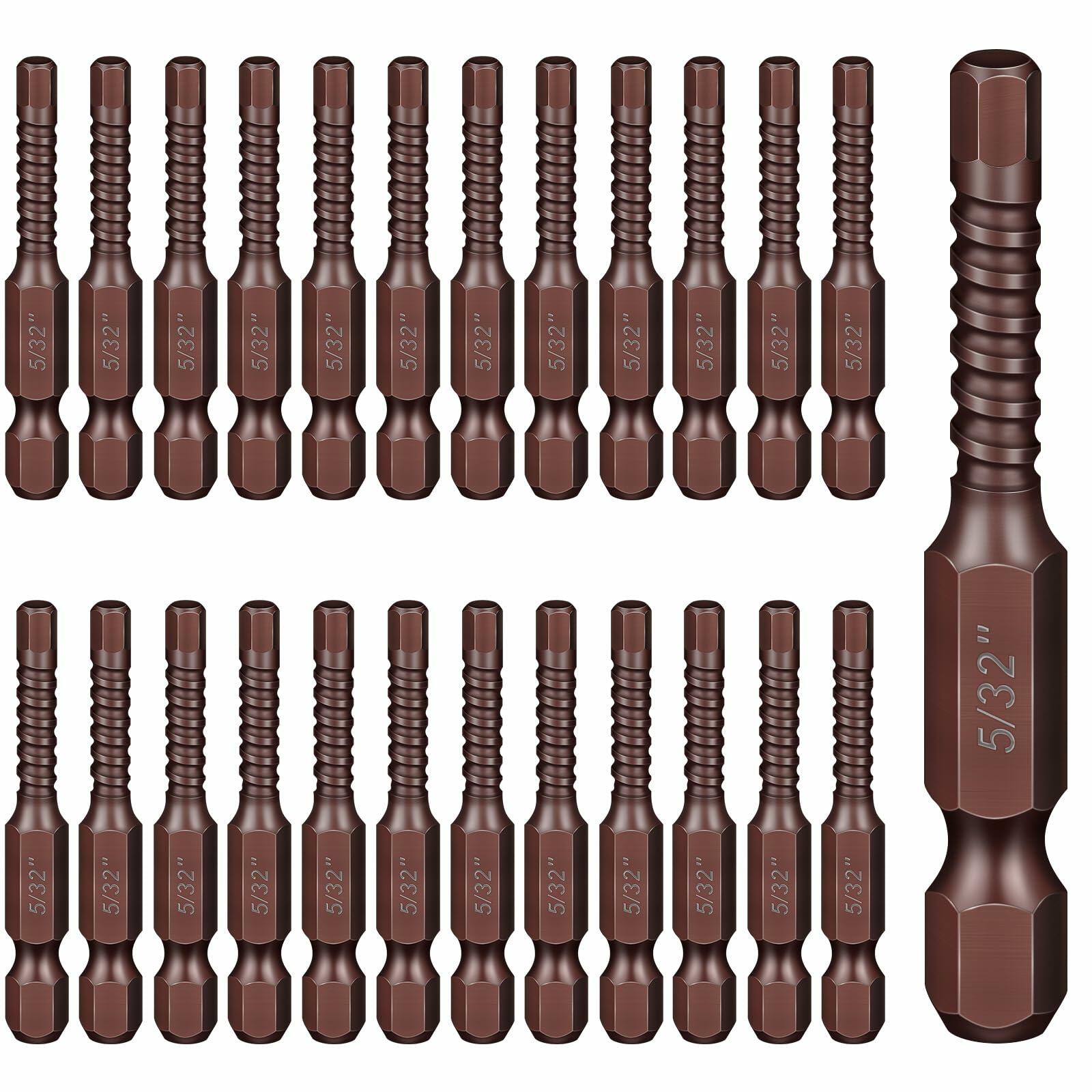 Moxweyeni 25 Pc 5/32 HEX Head S2 Steel Impact Driver Bit Set