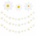 YQQYG Daisy Banner Garland 4 PCS White Paper Party Decor