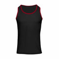 Generic Men's Round Neck Contrasting Splicing Slim Fit Sports Tank Top Black XXL