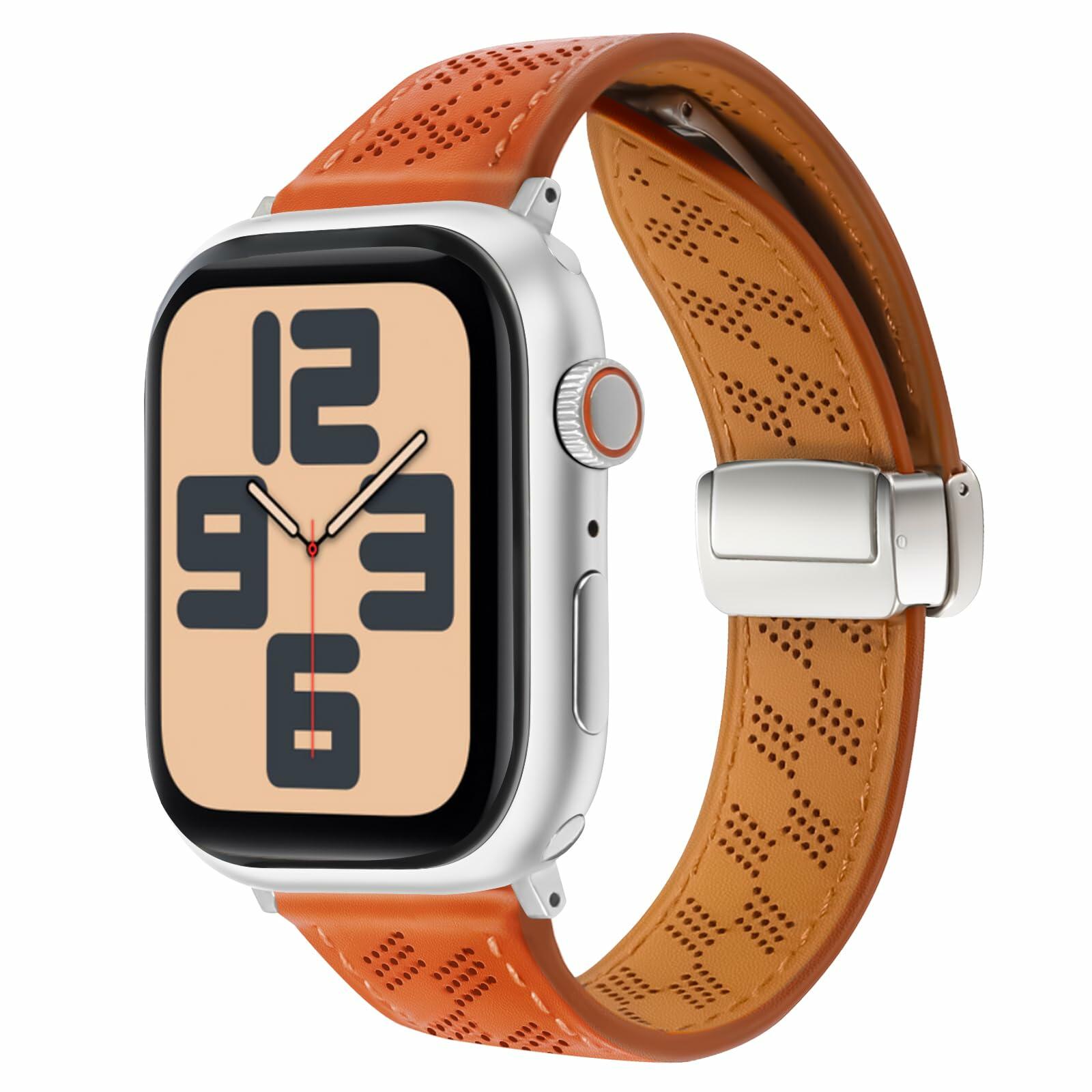 Limque Magnetic Genuine Leather Watch Band for Apple Watch 38-49mm
