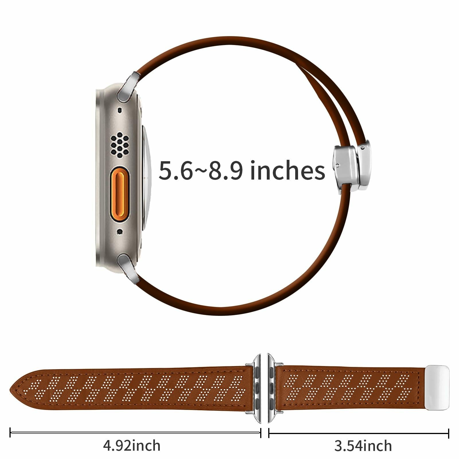 Limque Magnetic Genuine Leather Watch Band for Apple Watch 38-49mm