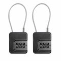 Coipdfty 3-Digit Combination Lock Flexible Steel Cable Waterproof Black 2-Pack