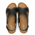 UBFEN Womens Flat Sandals Arch Support Adjustable Slingback Black Size 8