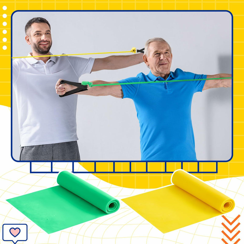 Relaxgiant 2pcs Resistance Bands with Handles Chair Exercise Yellow Green