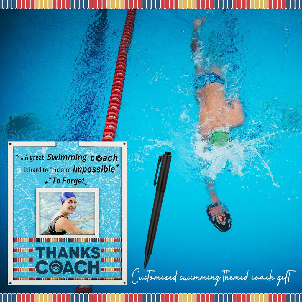 Yuntau Swimming Coach Frame Plaque Blue Wood Chips Signature Pen Gift
