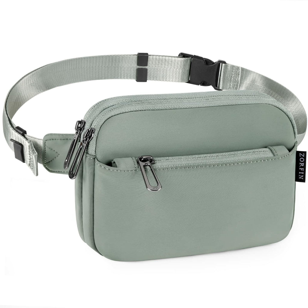 ZORFIN Fanny Pack Crossbody Belt Bag Adjustable Strap Camo Black One_Size
