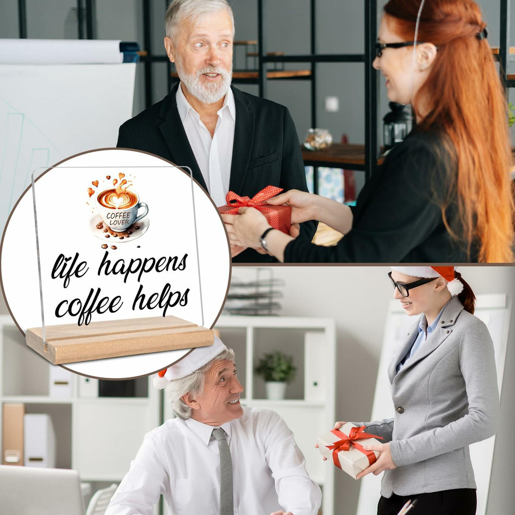 LUODWSST Funny Coffee Lovers Acrylic Decorative Sign White Kitchen Bar Decor