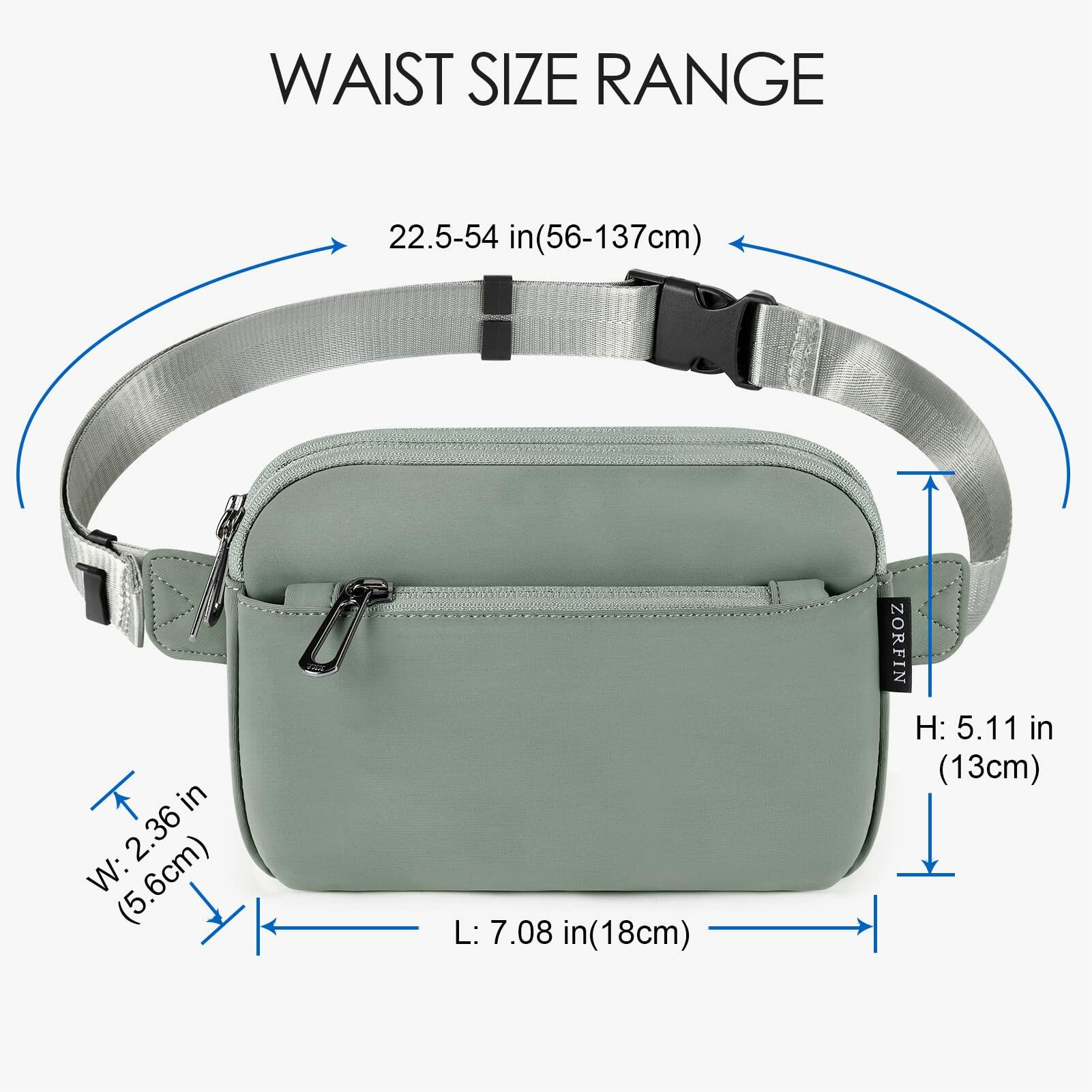 ZORFIN Fanny Pack Crossbody Belt Bag Adjustable Strap Camo Black One_Size