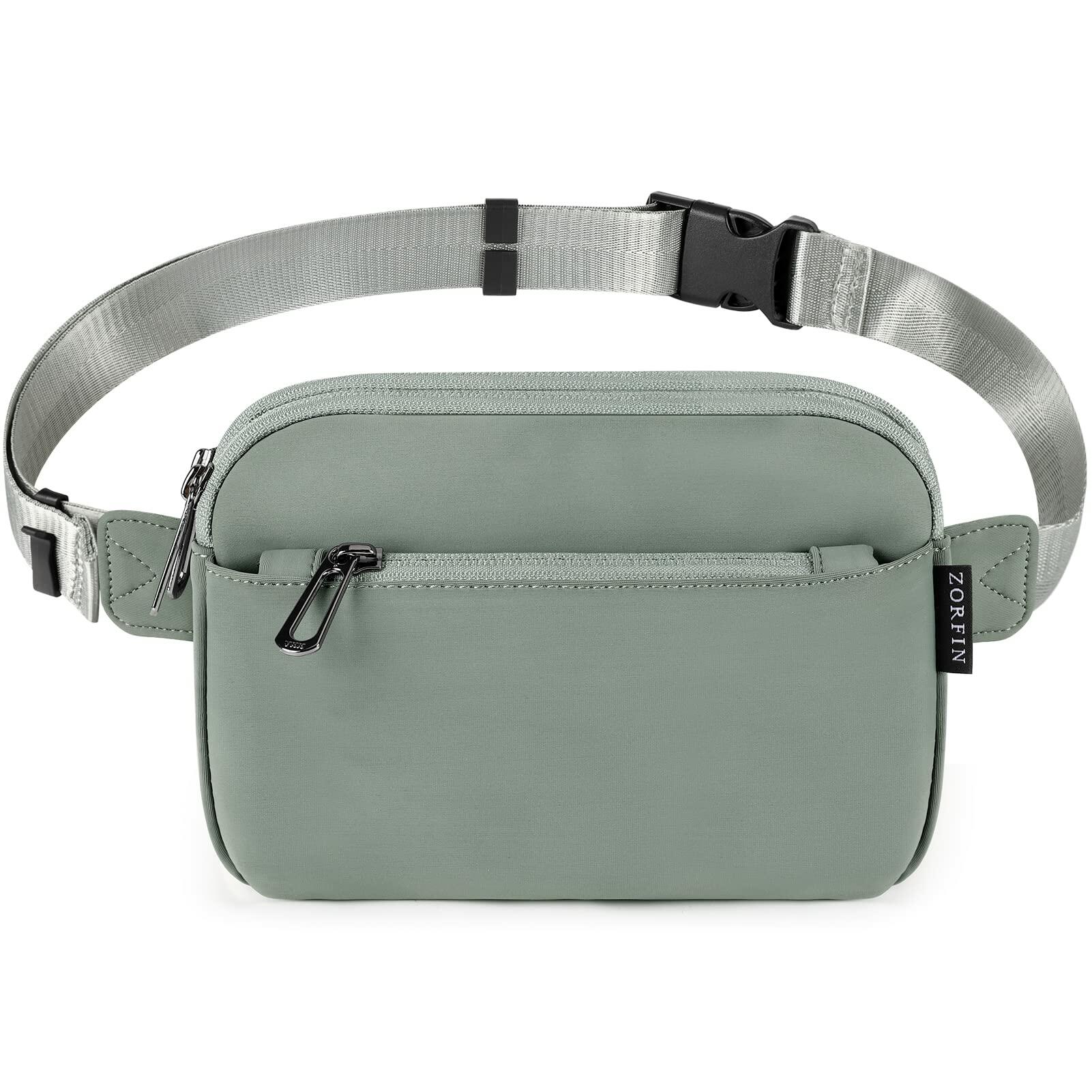ZORFIN Fanny Pack Crossbody Belt Bag Adjustable Strap Camo Black One_Size