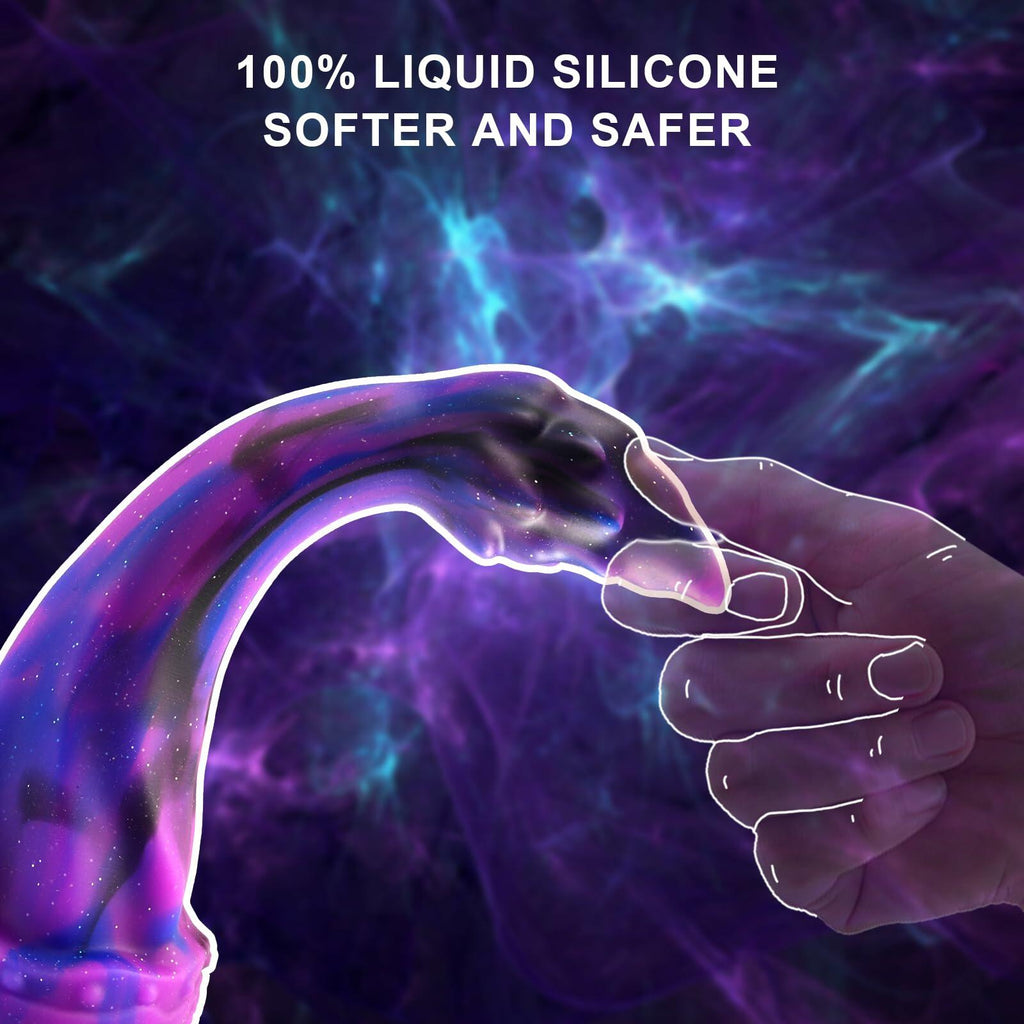 HISDOJIP 7.7in Liquid Silicone Dragon Anal Plug Trainer Purple Suction Cup