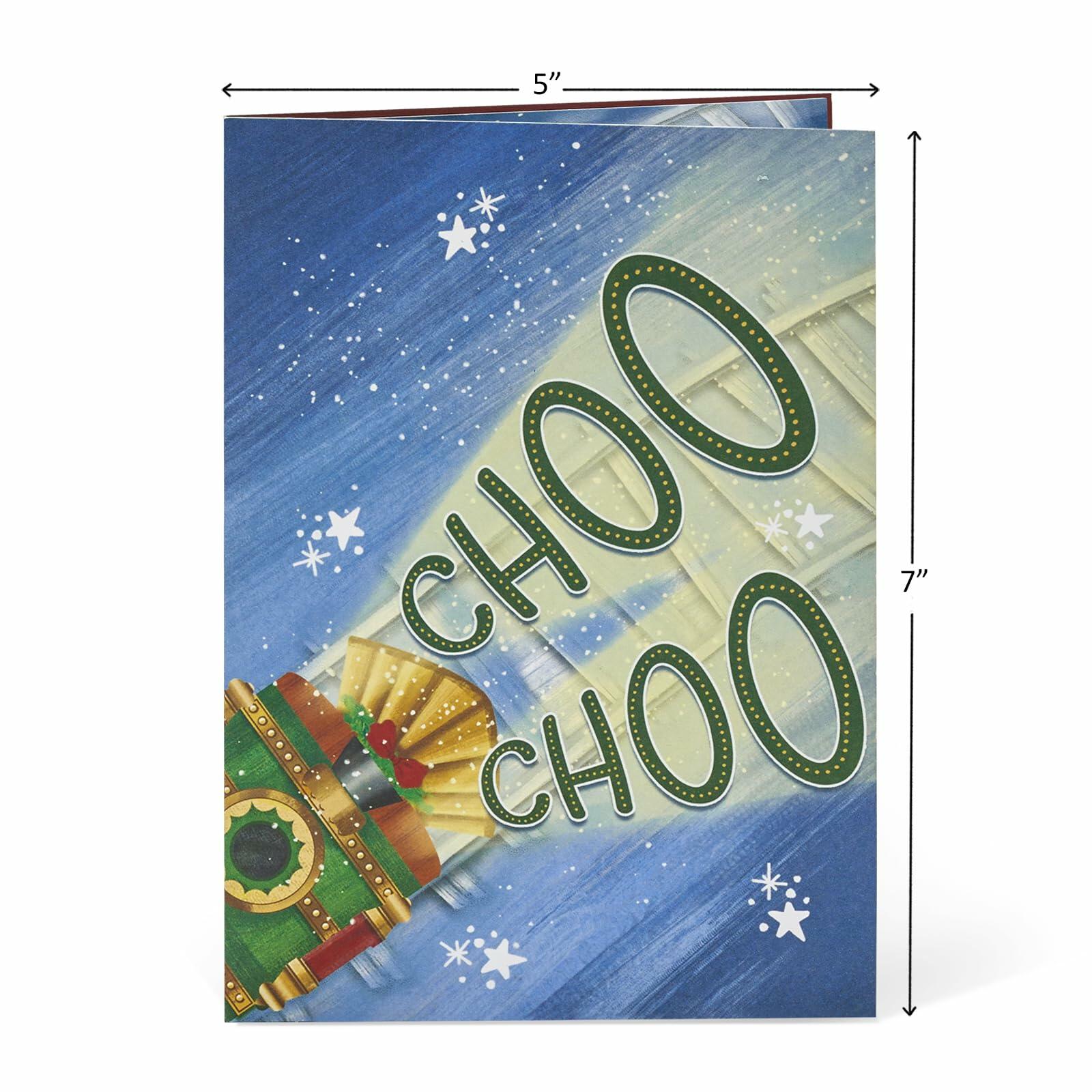 POPWOW Christmas Gingerbread Train 3D Pop Up Card 5x7 with Envelope