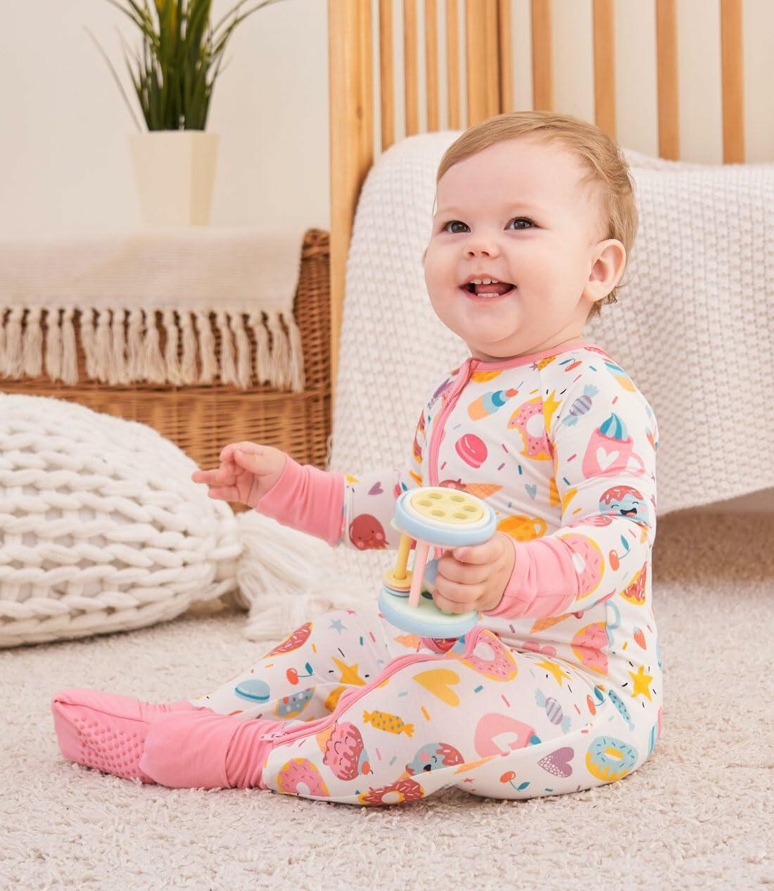 SUZEL Baby Bamboo Pajamas Footless Romper Ice Cream Size 3-6M