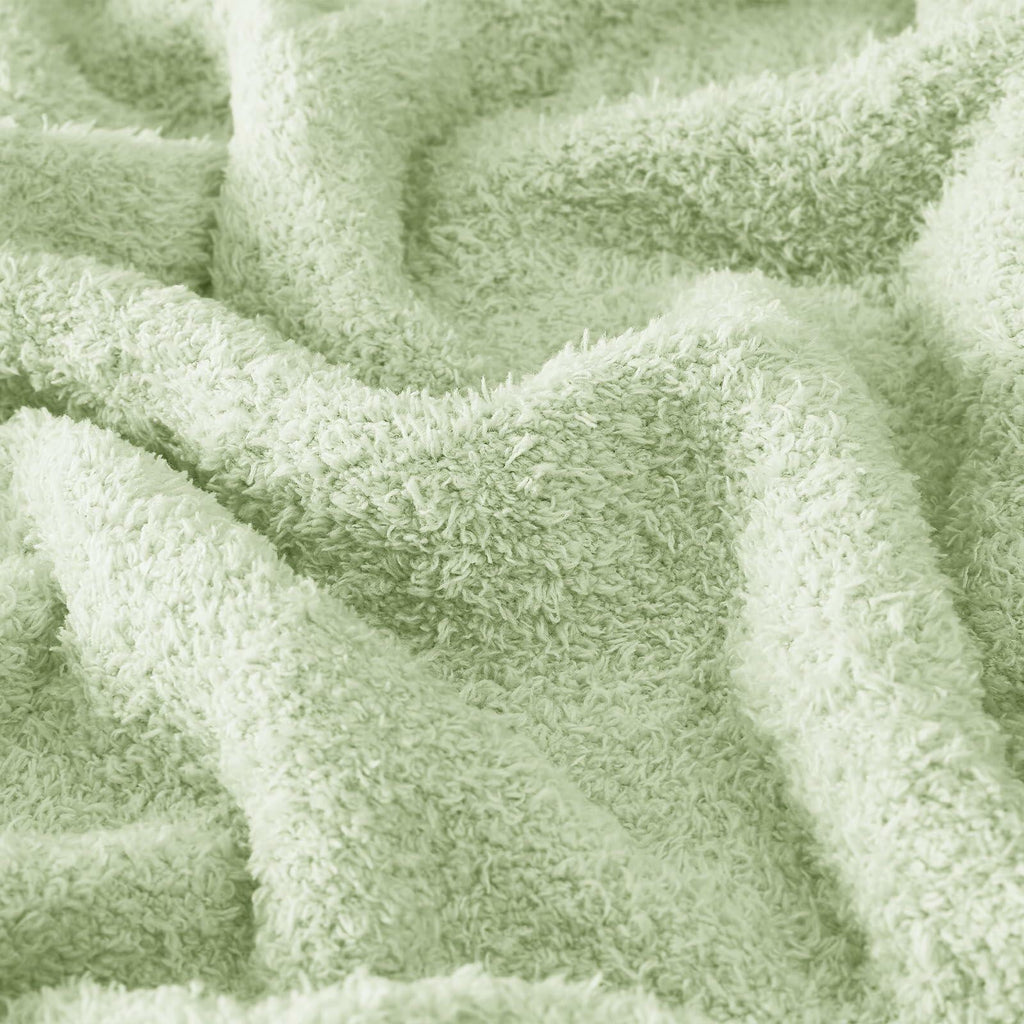 CYMULA Knit Throw Blanket Mint Green Lightweight Plush 50x60 inches