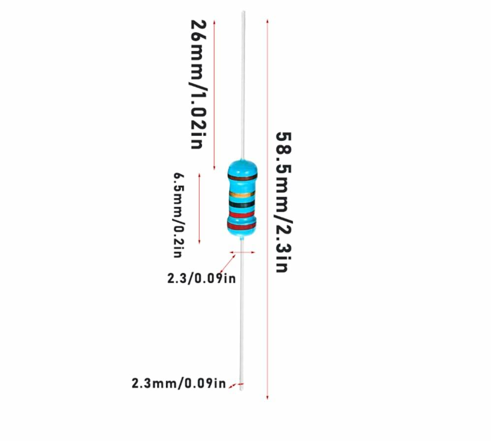 Jiefafa 5.1Ω 1/4W 1% Metal Film Resistor 0.01MF 300pcs Lead Material