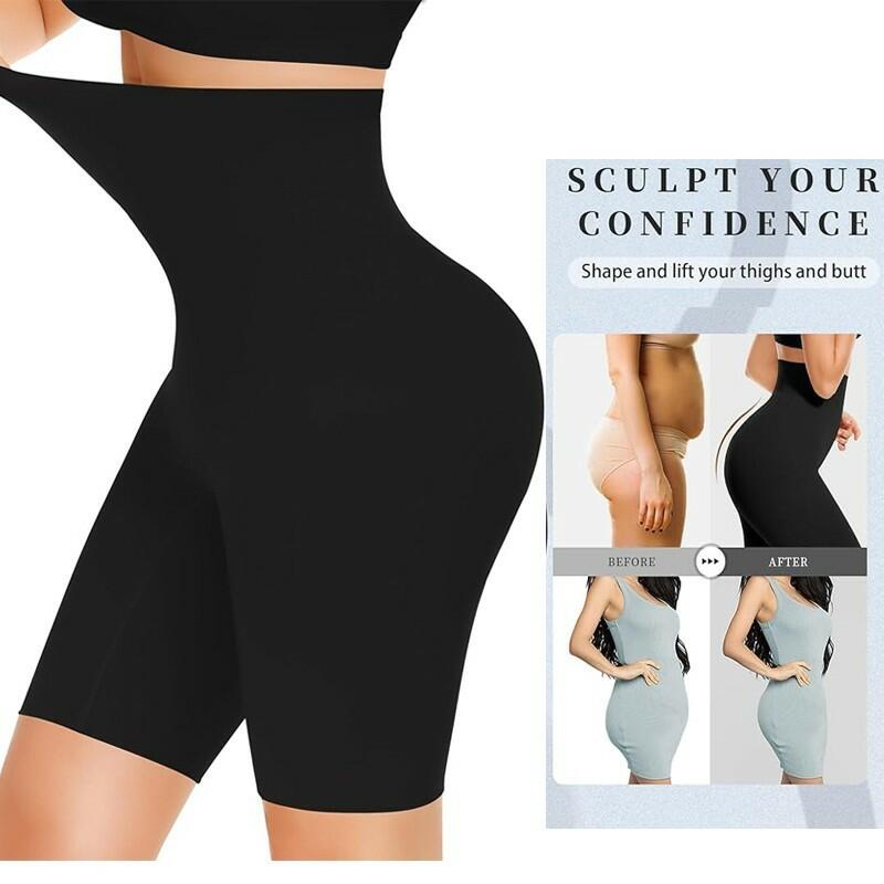 Yeblues High Waisted Tummy Control Shapewear Shorts Women Black Size L