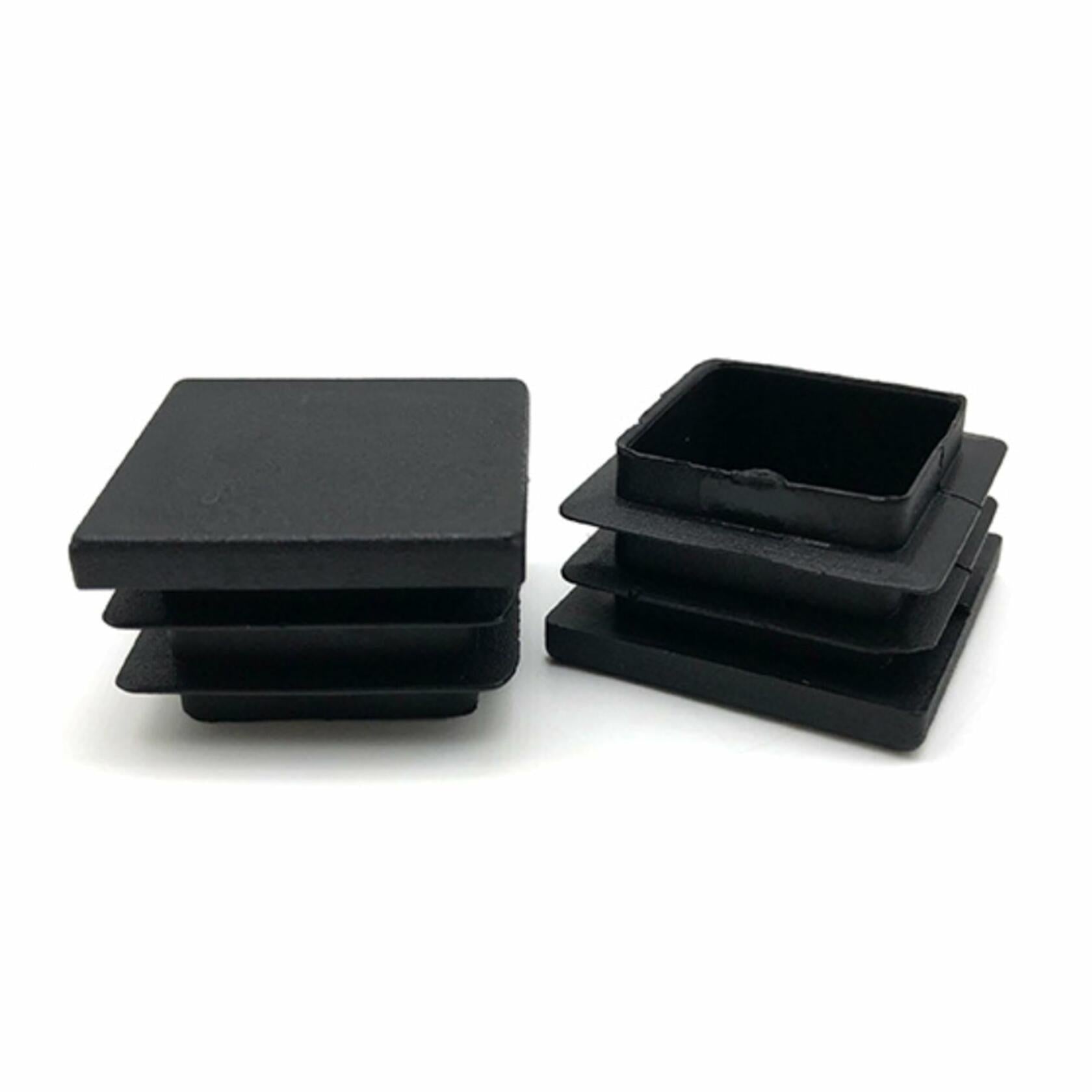8 Pack 1.25" Square Plastic Tubing Plug Black Steel Fence Post End Caps