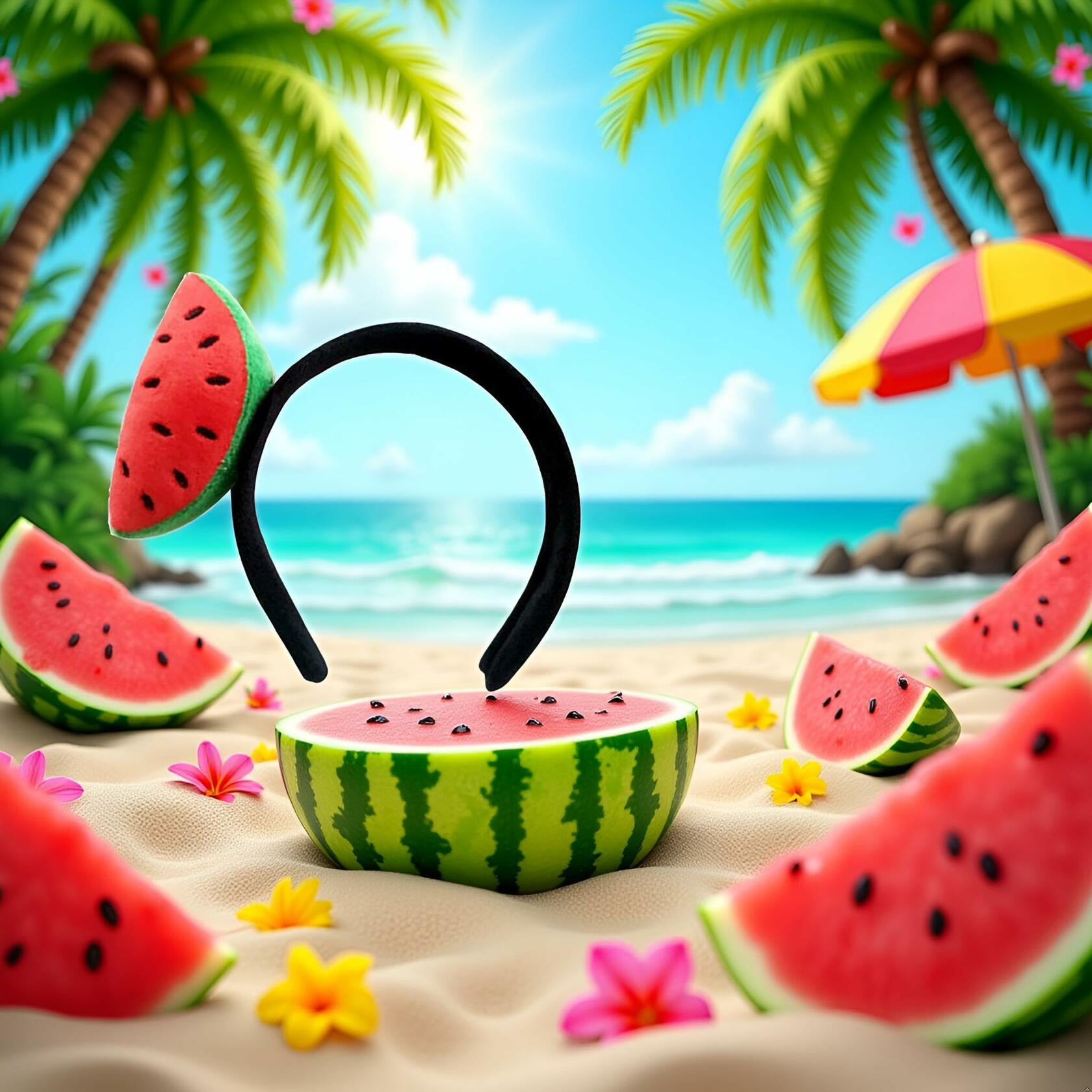 Sluswallow Watermelon Strawberry Plush Hairband Headband Red Cloth Accessory