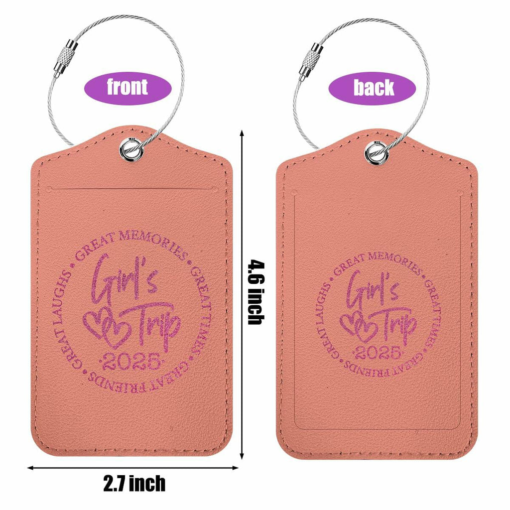 BQXH 2 Pcs Cinnamon Girls Trip Luggage Tags Glitter Name ID Labels 2025