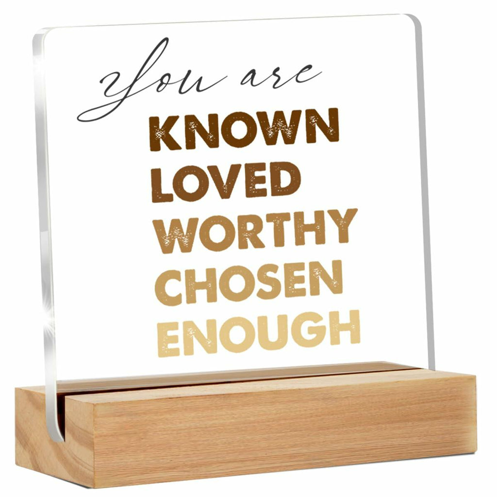 GTGIC Inspirational Desk Sign Motivational Acrylic Clear 4x4 Inches Polychrome