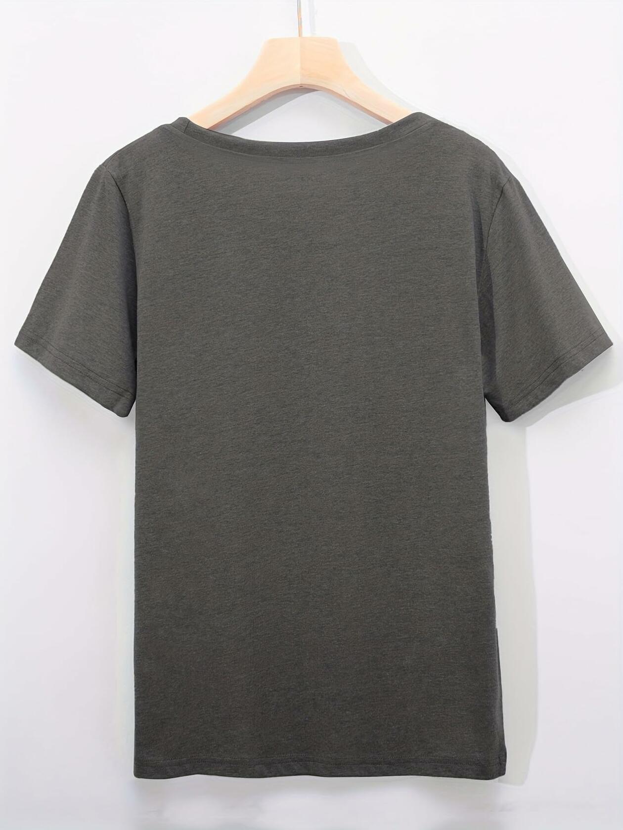 Walsilk Mother's Day Floral Graphic T-Shirt for Women Grey-01 Size S