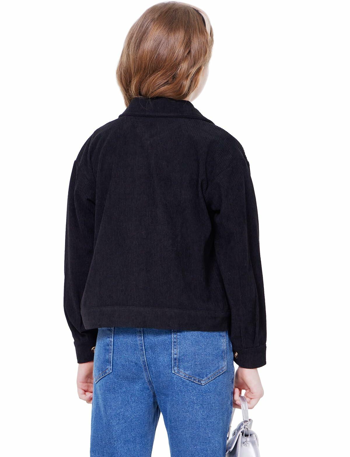 WULFUL Girl's Corduroy Button Down Jacket Brown Fall Outerwear Size 5-6Y