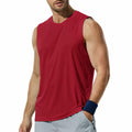 Haimont Men's UPF 50 Rash Guard Swim Tank Top Workout Muscle Tee Red Size M