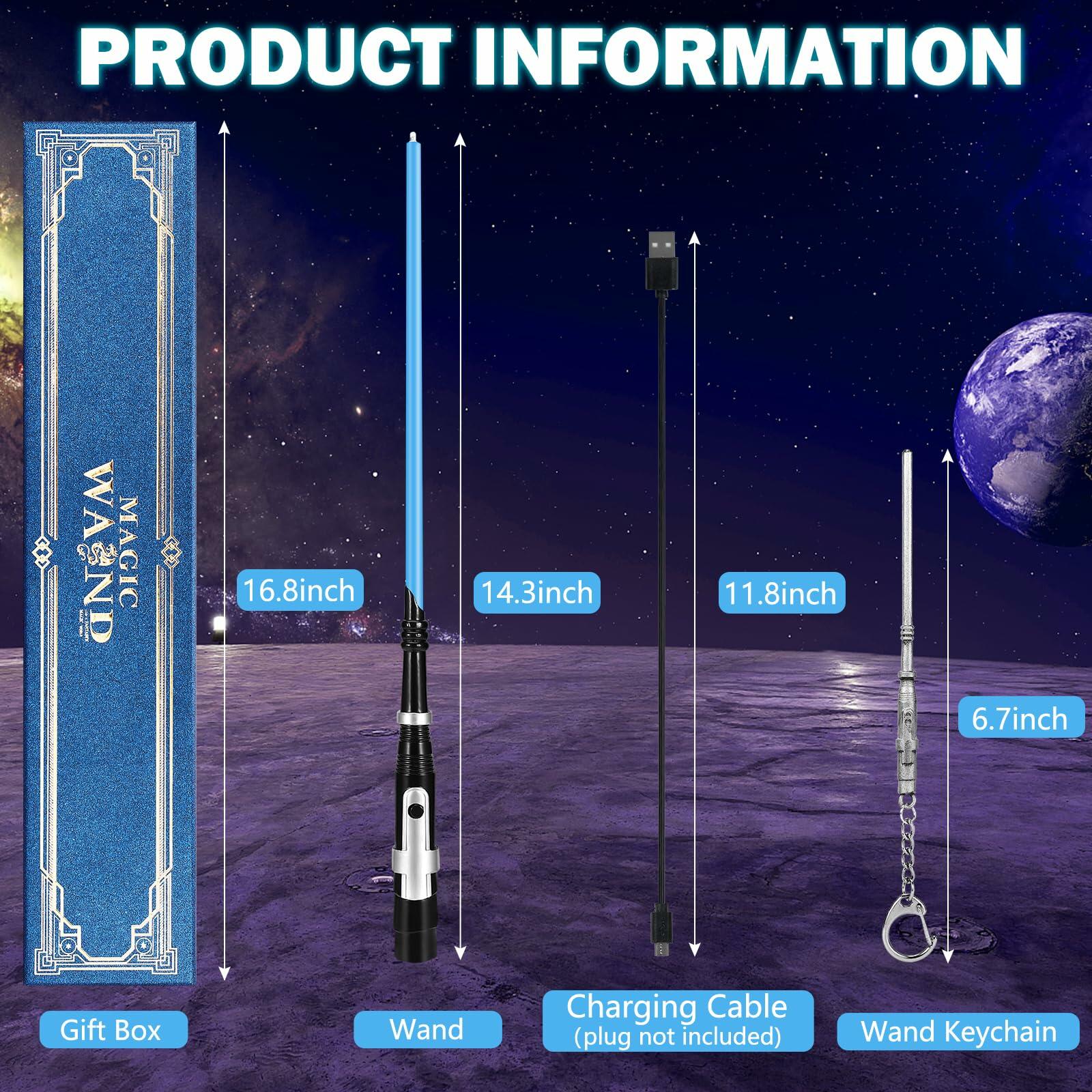 KingVows Light Up Magic Wand 14.3'' Rechargeable Blue Lighting
