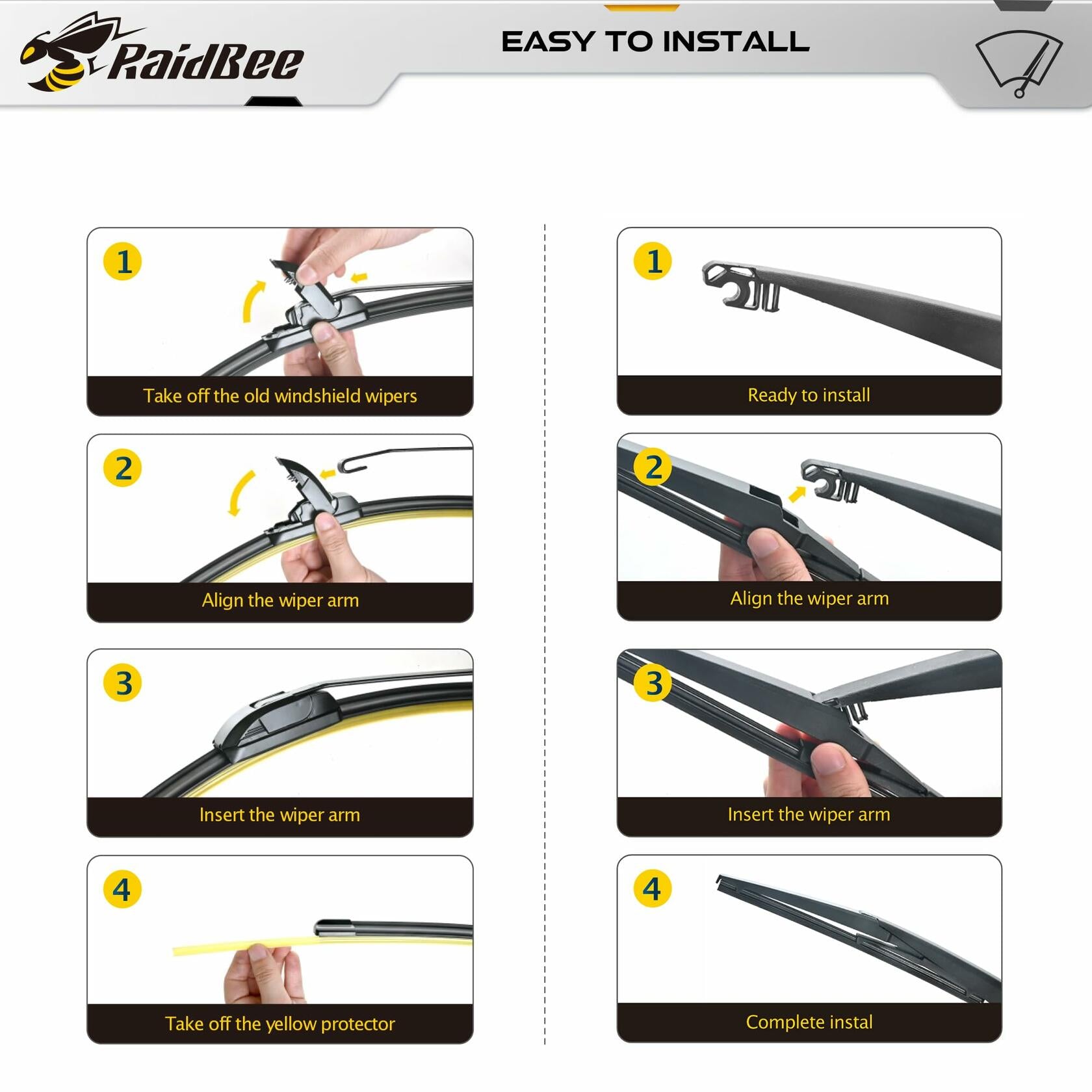 Raidbee Windshield Wiper Blades Set 26"+18" Front 16" Rear Subaru Outback 3pc