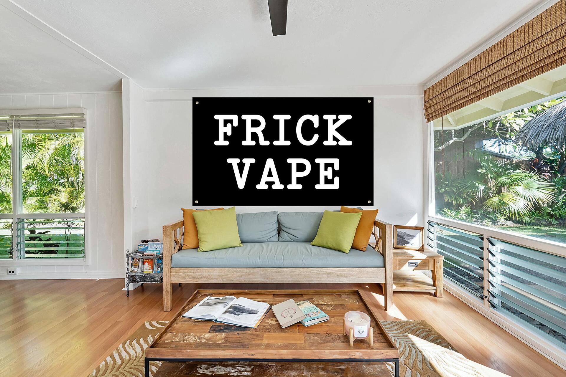 Vrogadso Black Frick Vape Banner Flag 3x5 Feet Orange Black 4 Grommets