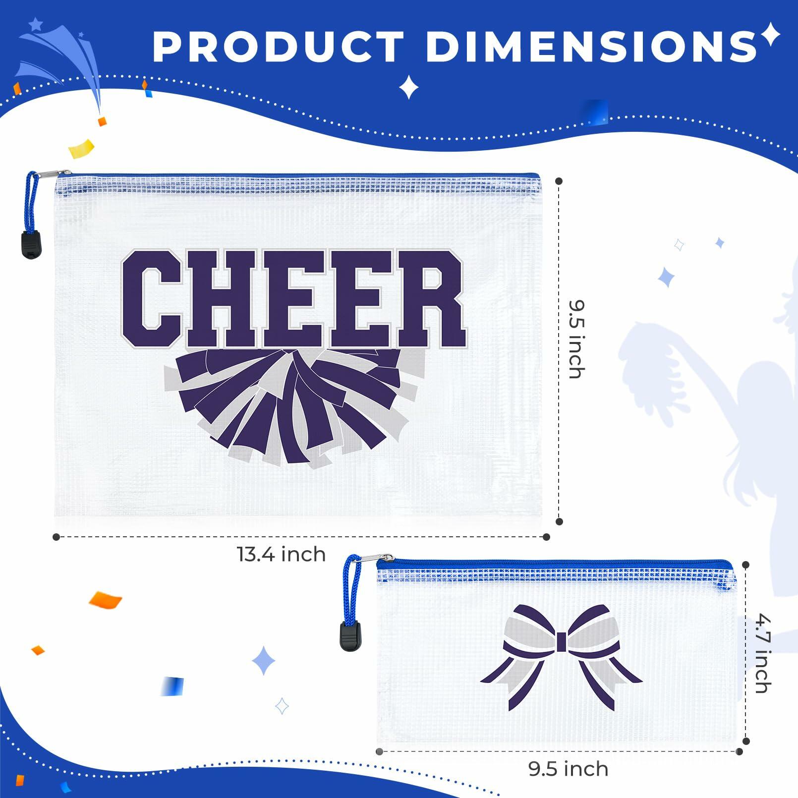 SOIDRAM 2 Pcs Cheer Makeup Bag Zipper Pouch Blue/Silver Plastic