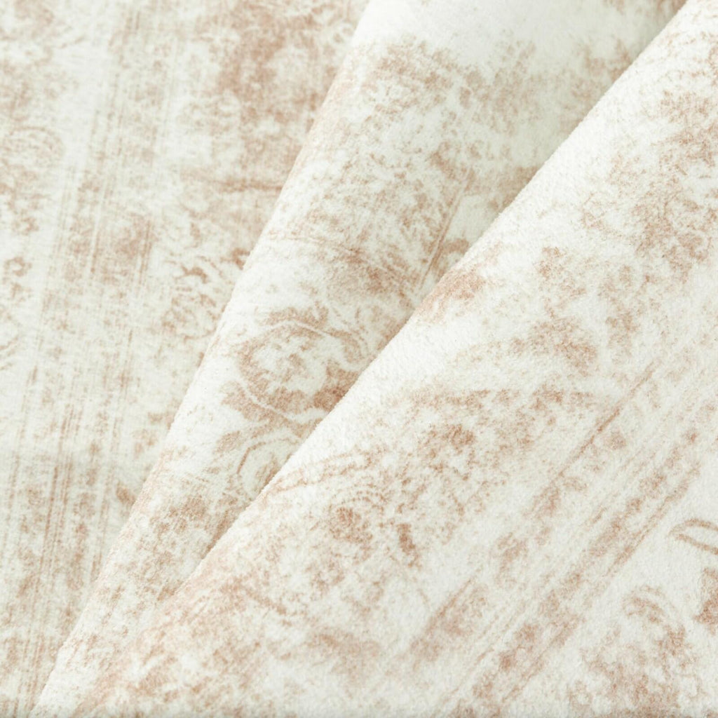 PureCozy 3x5 Taupe Vintage Floral Washable Low Pile Area Rug Classic