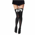 YIGETA Knee High Socks Bow Hold-ups Snag-Resistant Black White
