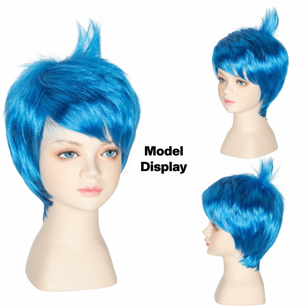 OPEN BOX M MISS U HAIR Short Straight Pixie-cut Wig Kids Vibrant Blue