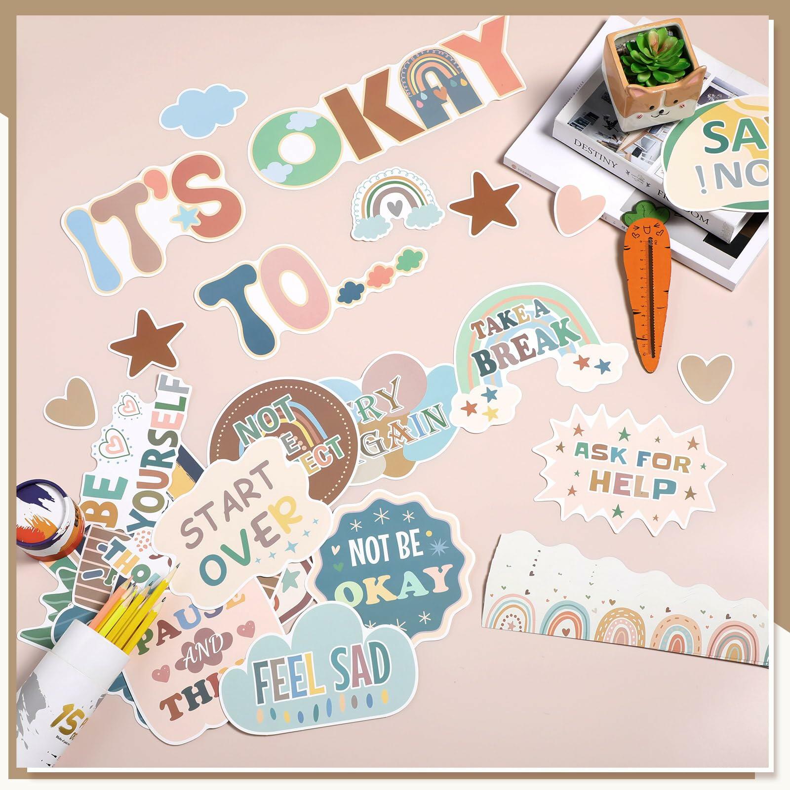 Weekgrat 65 Pc Affirmation Station Motivational Bulletin Board Set Groovy Style