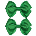 ZOLYCO 3 Inch Glitter Green Hair Bows Clips Alligator Hairpin 2 Count