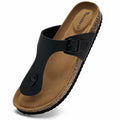 Torotto Flip Flops Thong Sandals Cork Footbed Adjustable Black Size 44