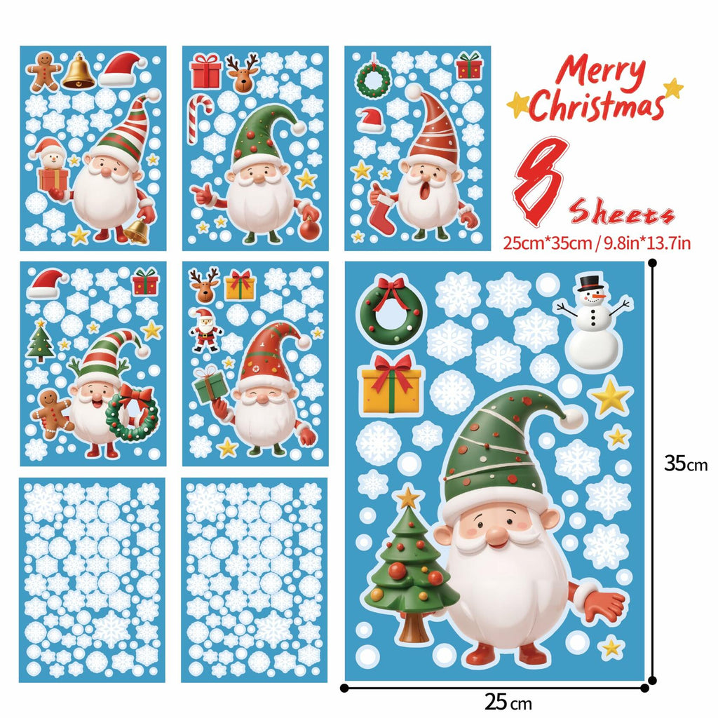XISHIUYIS 396Pcs Christmas Window Decorations Removable Clings White