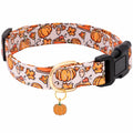 Faygarsle Orange Dog Collar Pumpkin Leaf Pattern Fall Autumn Small Size S