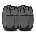 TECHMILLY Collapsible Mesh Laundry Hamper Pop Up w/Handles 2 Pack Black