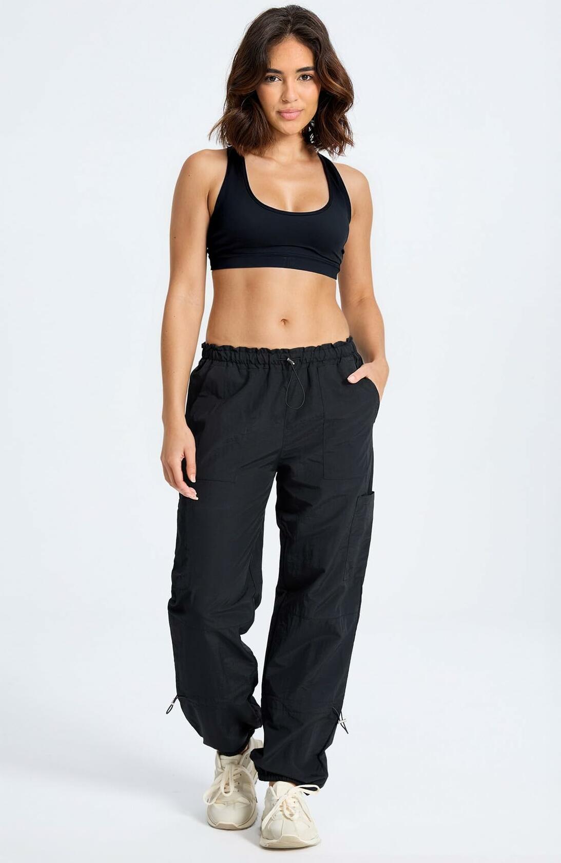 DISCIPBUSH Lightweight Hiking Cargo Pants Women Black Size S