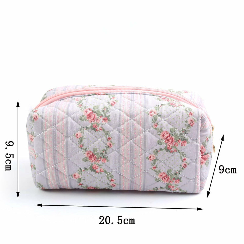 Dalulu Floral Pencil Case Makeup Bag Organizer Large Floret Cotton