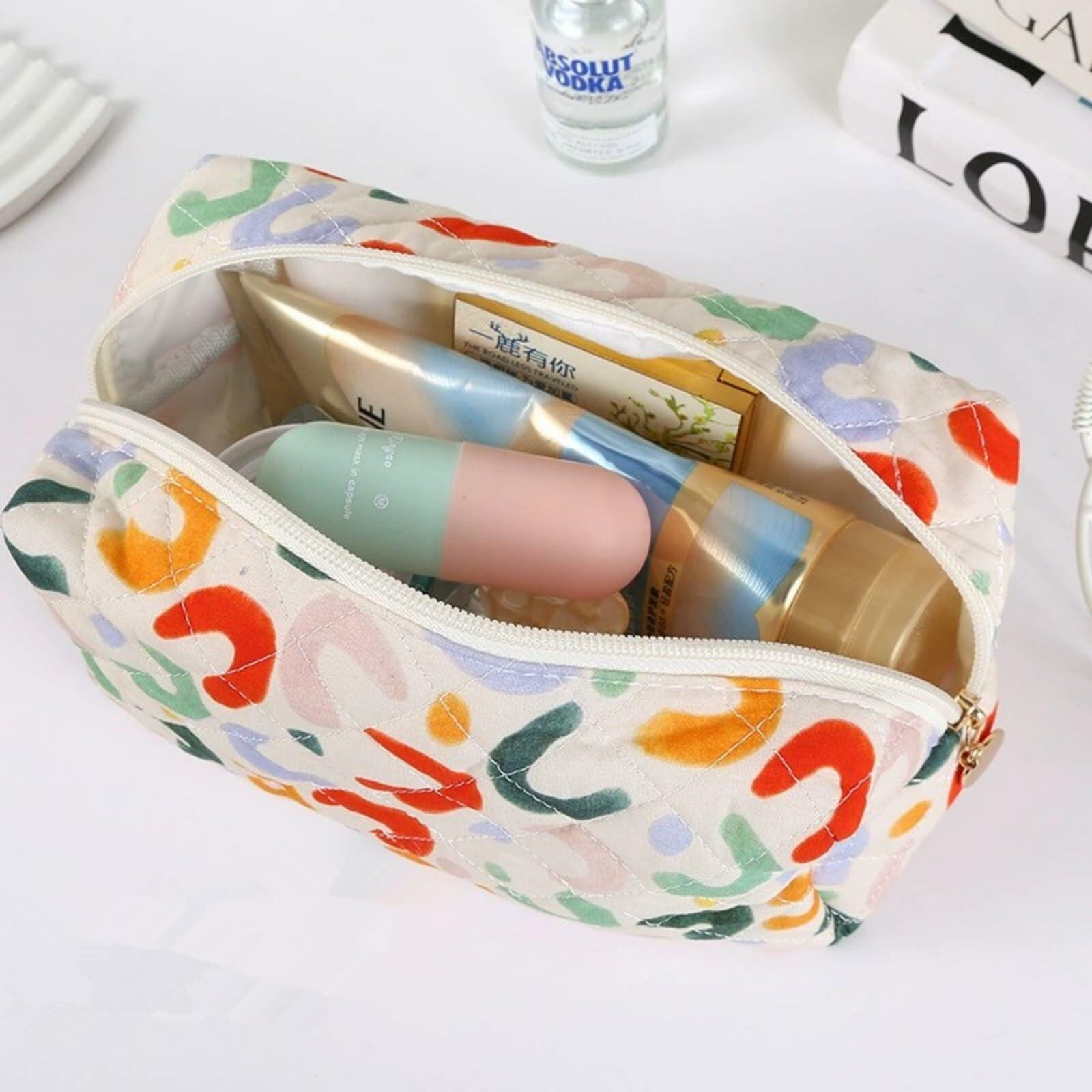 Dalulu Floral Pencil Case Makeup Bag Organizer Large Floret Cotton